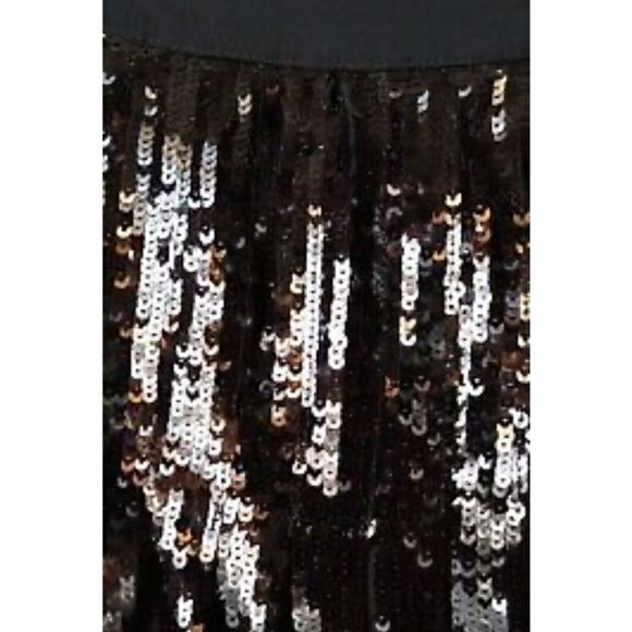 New with tags Express Black Sequined/Pleated High Waisted Midi Skirt Size XS. - Picture 8 of 11